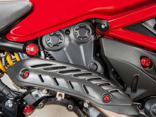ZA965 - CNC RACING Ducati Monster 1200/821 Carbon Exhaust Pipe Heat Guard – Accessories in the Motoraider Motorcycle Aftermarket Accessories and Parts Online Shop