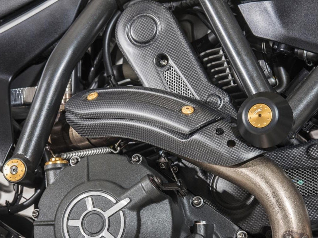ZA975 - CNC RACING Ducati Monster 797 / Scrambler Carbon Exhaust Pipe Heat Guard – Accessories in the Motoraider Motorcycle Aftermarket Accessories and Parts Online Shop