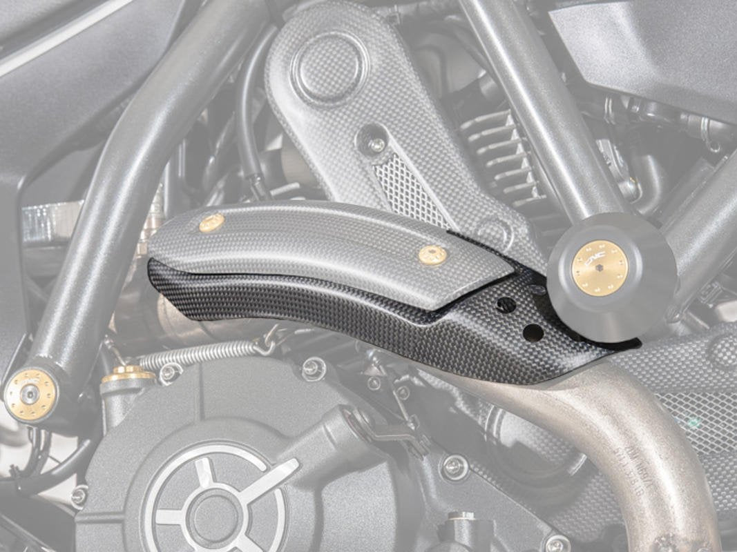 ZA976 - CNC RACING Ducati Monster 797 / Scrambler Carbon Exhaust Pipe Heat Guard Holder – Accessories in the Motoraider Motorcycle Aftermarket Accessories and Parts Online Shop