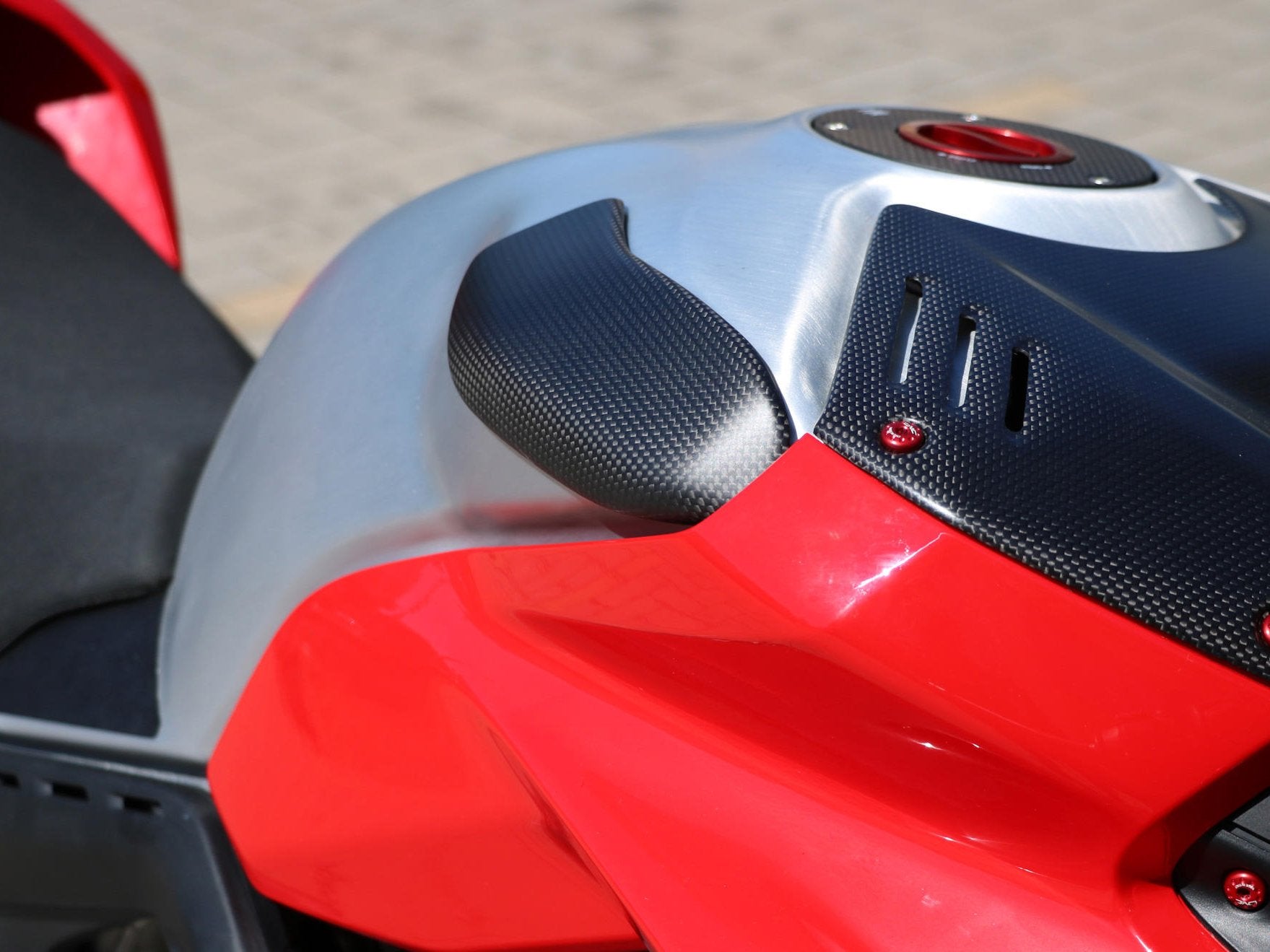 ZP112 - CNC RACING Ducati Panigale V4 / Streetfighter Carbon Fuel Tank Sliders – Accessories in the Motoraider Motorcycle Aftermarket Accessories and Parts Online Shop