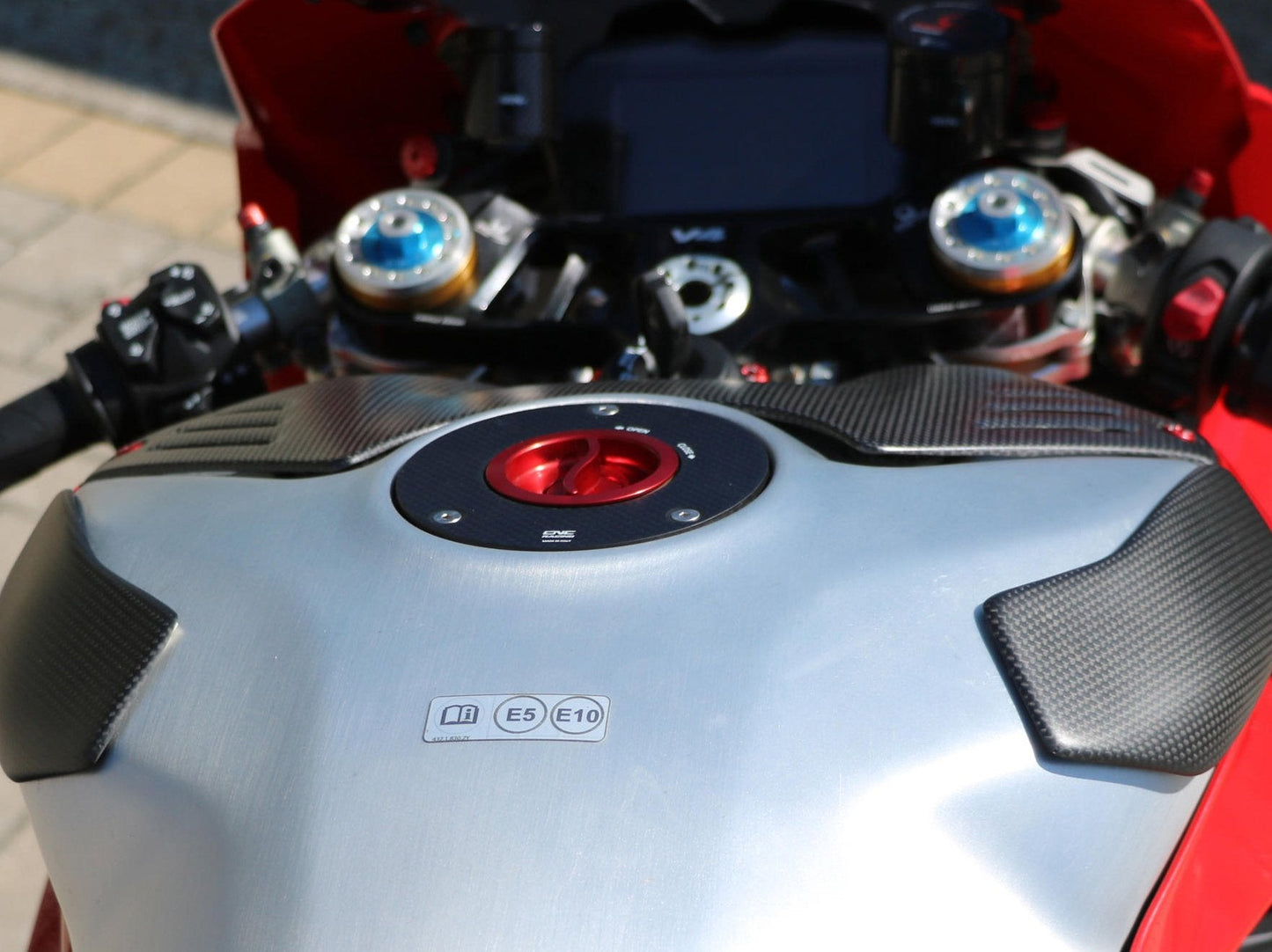 ZP112 - CNC RACING Ducati Panigale V4 / Streetfighter Carbon Fuel Tank Sliders – Accessories in the Motoraider Motorcycle Aftermarket Accessories and Parts Online Shop