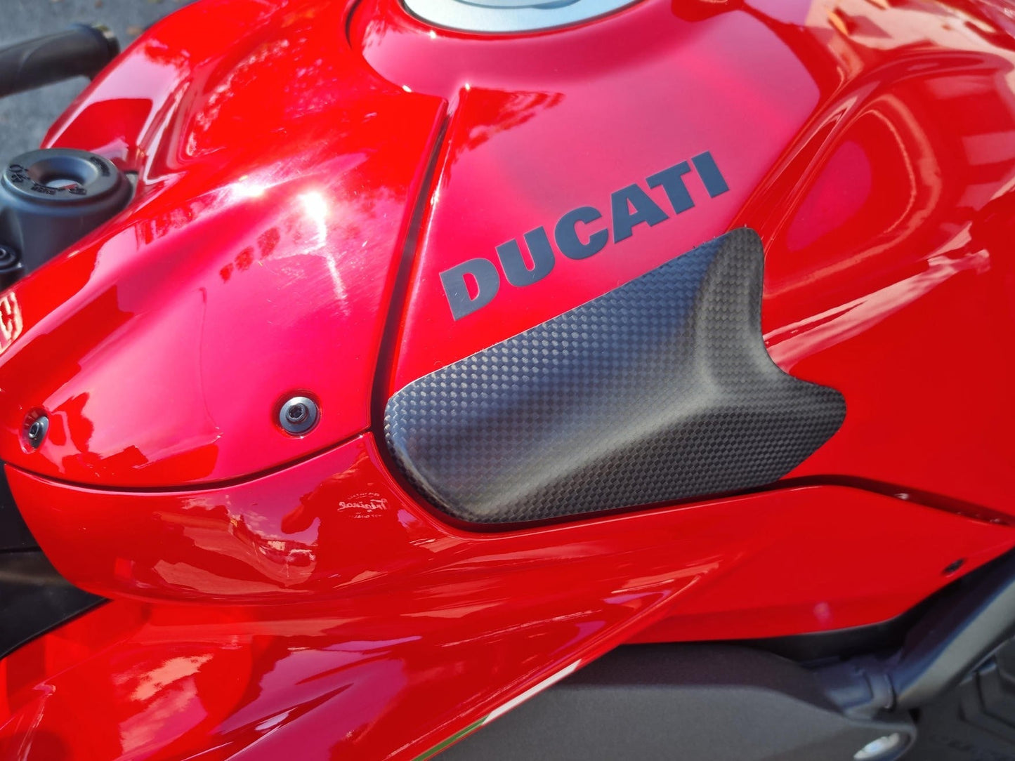 ZP113 - CNC RACING Ducati Panigale V4 (22/24) Carbon Fuel Tank Sliders – Accessories in the Motoraider Motorcycle Aftermarket Accessories and Parts Online Shop