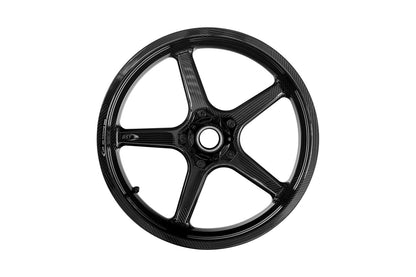 BST Ducati Scrambler Carbon Wheels Set "Twin TEK" (5 straight spokes, black hubs, front & conventional rear) – Accessories in the Motoraider Motorcycle Aftermarket Accessories and Parts Online Shop