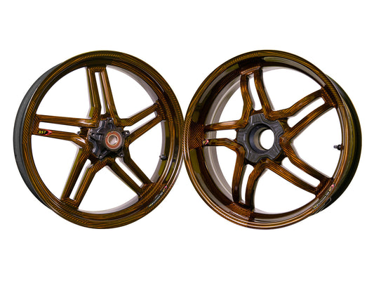 BST Ducati Monster 821 Carbon Wheels Set "Rapid TEK" (front & offset rear, 5 slanted spokes, black hubs) – Accessories in the Motoraider Motorcycle Aftermarket Accessories and Parts Online Shop