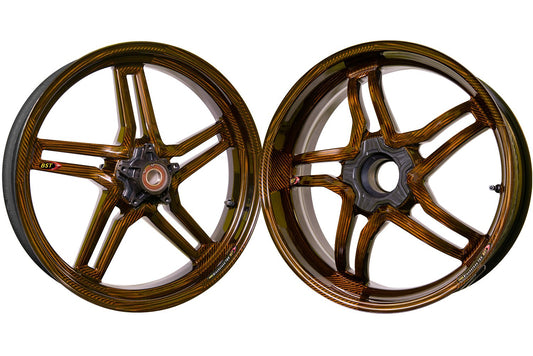 BST BMW S1000R / S1000RR Carbon Wheels Set "Rapid TEK" (front & conventional rear, 5 slanted spokes, black hubs) – Accessories in the Motoraider Motorcycle Aftermarket Accessories and Parts Online Shop