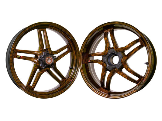 BST Yamaha YZF-R6 Carbon Wheels Set "Rapid TEK" (front & conventional rear, 5 slanted spokes, black hubs) – Accessories in the Motoraider Motorcycle Aftermarket Accessories and Parts Online Shop