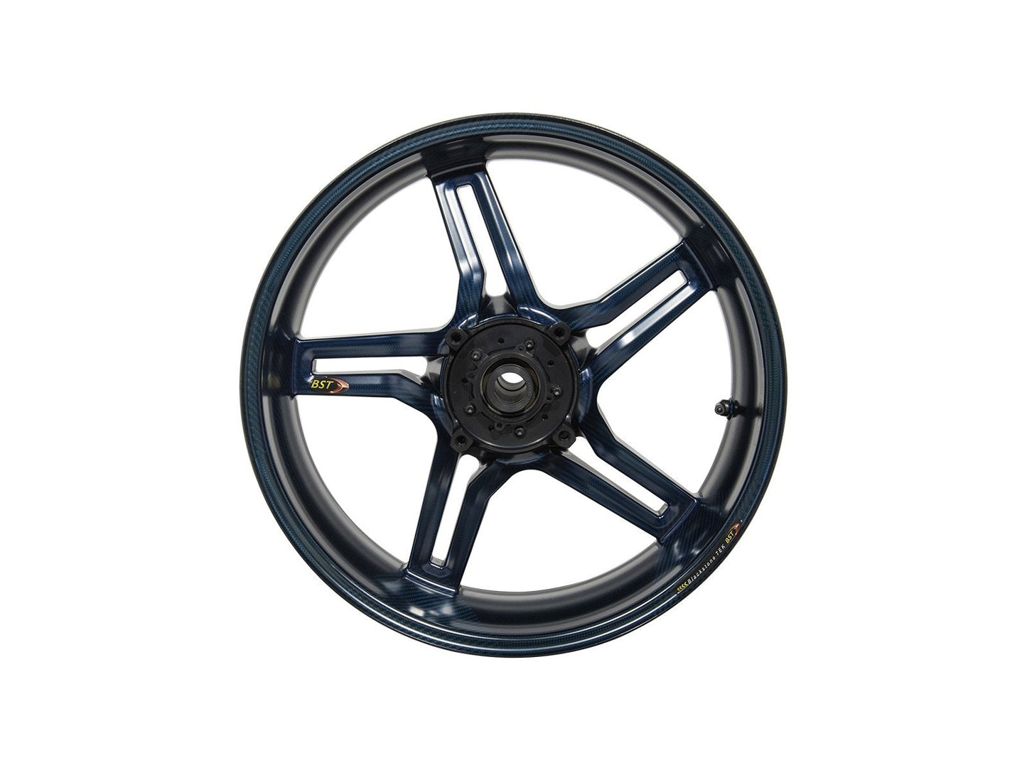 BST Aprilia RSV4 Carbon Wheel "Rapid TEK" (conventional rear, 5 slanted spokes, black hubs) – Accessories in the Motoraider Motorcycle Aftermarket Accessories and Parts Online Shop