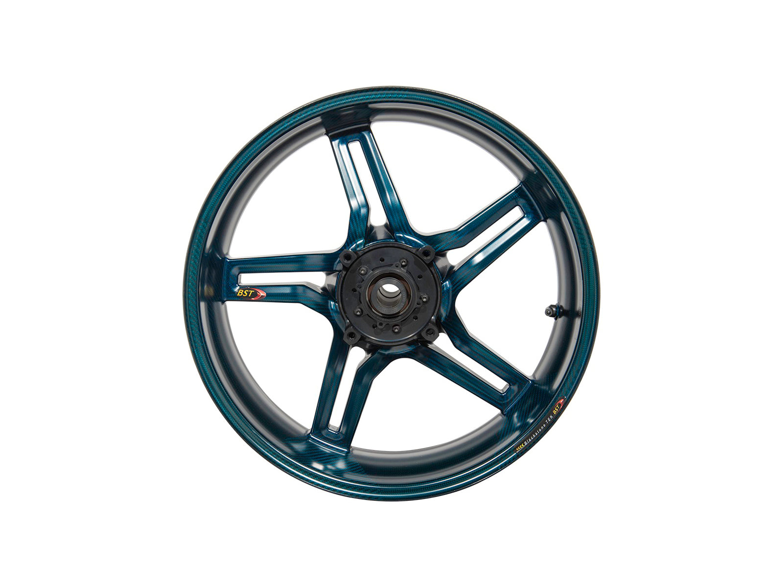 BST Ducati Superbike 848 Carbon Wheel "Rapid TEK" (offset rear, 5 slanted spokes, black hubs) – Accessories in the Motoraider Motorcycle Aftermarket Accessories and Parts Online Shop