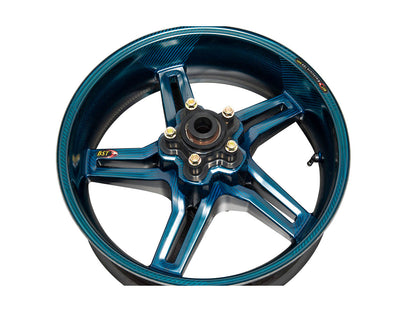 BST Ducati Superbike 848 Carbon Wheel "Rapid TEK" (offset rear, 5 slanted spokes, black hubs) – Accessories in the Motoraider Motorcycle Aftermarket Accessories and Parts Online Shop