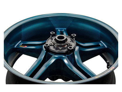 BST MV Agusta F4 (00/08) Carbon Wheel "Rapid TEK" (offset rear, 5 slanted spokes, black hubs) – Accessories in the Motoraider Motorcycle Aftermarket Accessories and Parts Online Shop
