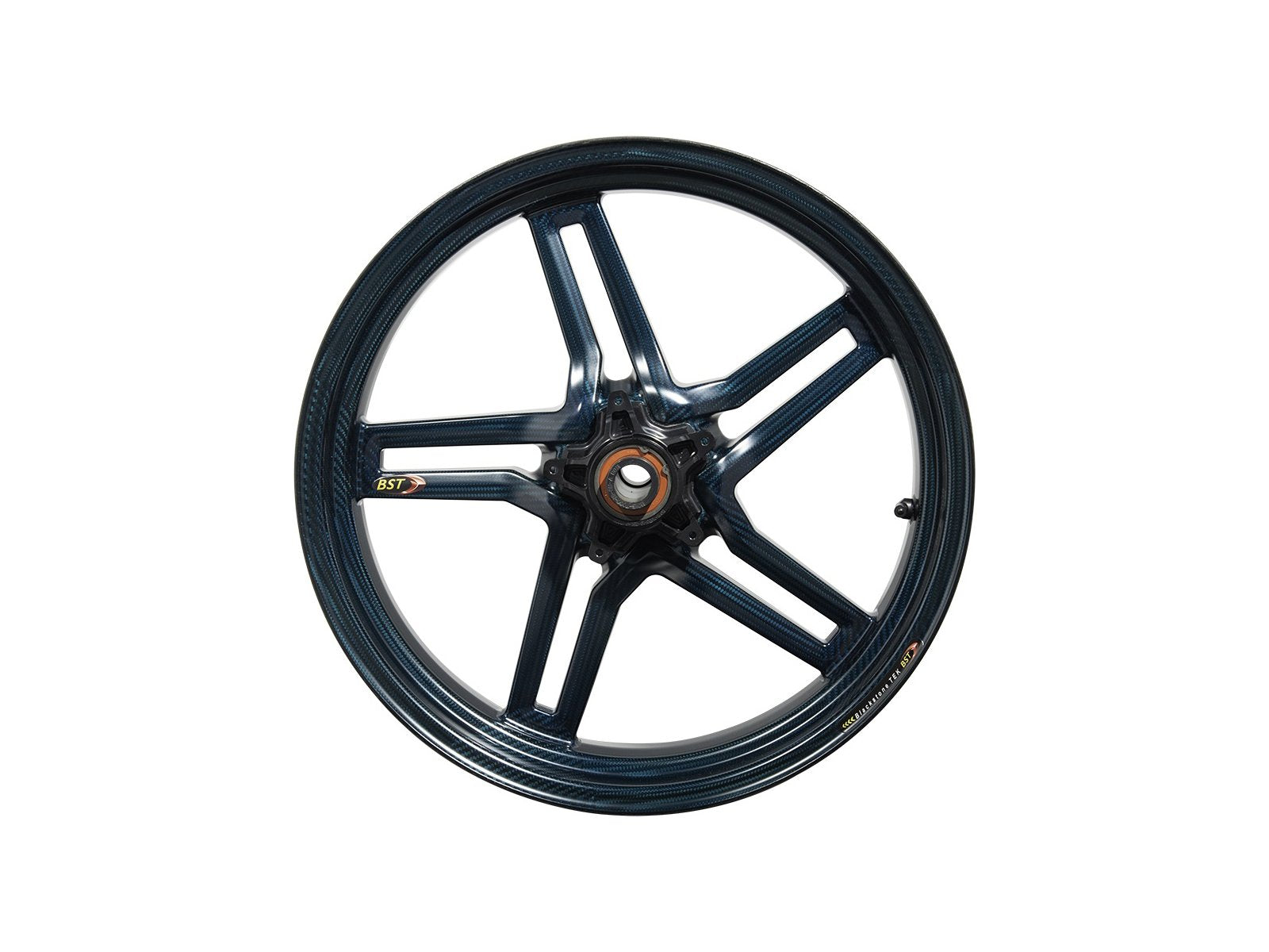 BST Suzuki GSX-R600 (11/18) / GSX-R750 (11/18) Carbon Wheel "Rapid TEK" (front, 5 slanted spokes, black hubs) – Accessories in the Motoraider Motorcycle Aftermarket Accessories and Parts Online Shop