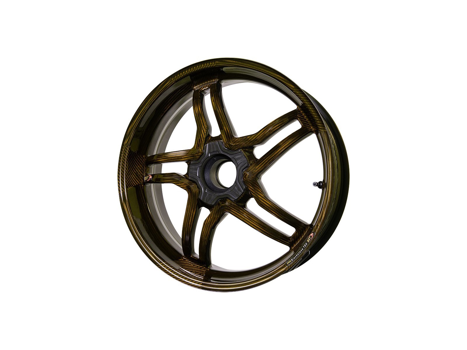 BST Aprilia Tuono V4 Carbon Wheel "Rapid TEK" (conventional rear, 5 slanted spokes, black hubs) – Accessories in the Motoraider Motorcycle Aftermarket Accessories and Parts Online Shop