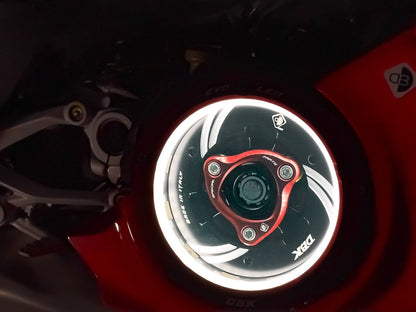DBK DUCABIKE CC1199L02 Ducati Panigale / Streetfighter V2 Clear Clutch Cover "Evo LED" – Accessories in the Motoraider Motorcycle Aftermarket Accessories and Parts Online Shop
