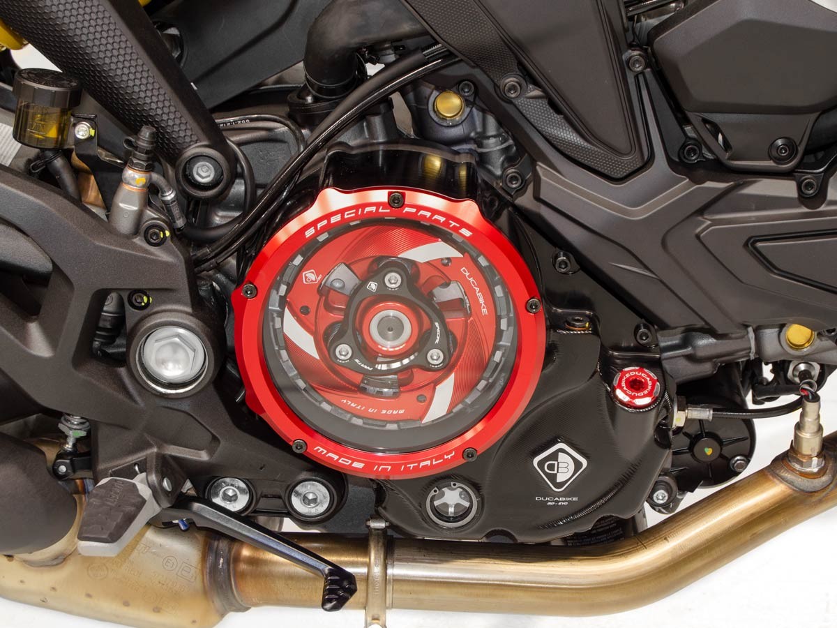 CCDV10 - DUCABIKE Ducati Oil Bath Clear Clutch Cover "3D Evo" – Accessories in the Motoraider Motorcycle Aftermarket Accessories and Parts Online Shop
