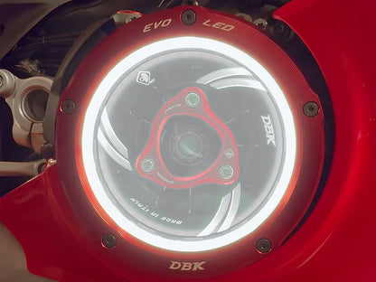 DBK / DUCABIKE CCV4L01 Ducati Evo LED Clear Cutch Cover – Accessories in the Motoraider Motorcycle Aftermarket Accessories and Parts Online Shop
