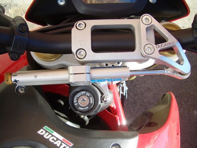Ducati Hypermotard 1100 OHLINS Steering Damper + DBK / DUCABIKE Mounting Kit – Accessories in the Motoraider Motorcycle Aftermarket Accessories and Parts Online Shop