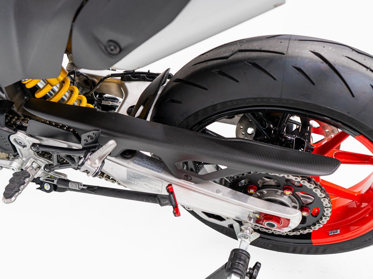 CRB163 - DUCABIKE Ducati Hypermotard 698 Mono (2024+) Carbon Chain Guard – Accessories in the Motoraider Motorcycle Aftermarket Accessories and Parts Online Shop