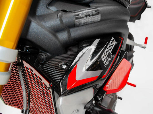 CRB68L - DBK Triumph ST Internal Radiator Panels (Glossy Carbon Side Panels) – Accessories in the Motoraider Motorcycle Aftermarket Accessories and Parts Online Shop
