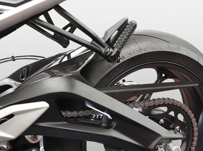 CRB89L - DBK Triumph Street Triple 765 S / R / RS (2017+) Glossy Carbon Rear Hugger – Accessories in the Motoraider Motorcycle Aftermarket Accessories and Parts Online Shop