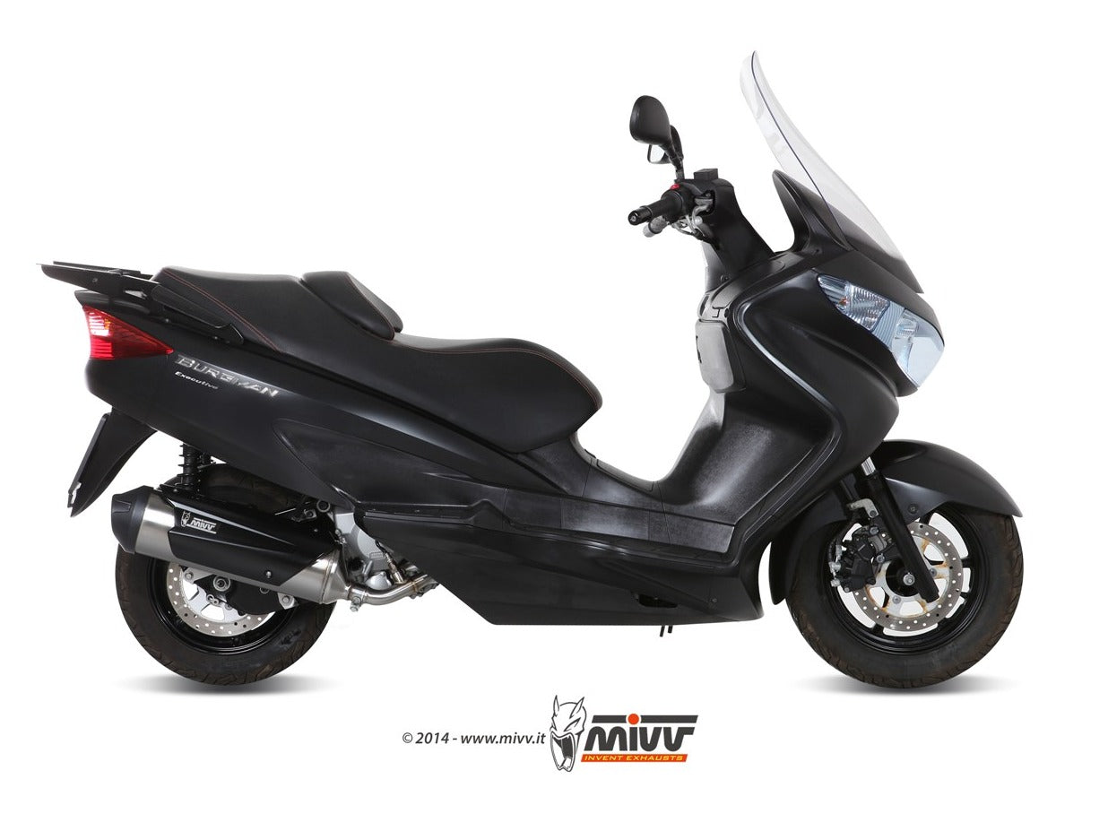 MIVV C.SU.0012 SUZUKI BURGMAN 200 ( 2007 / 15 ) Full System(Kat) Exhaust "Urban" (stainless steel; approved) – Accessories in the 2WheelsHero Motorcycle Aftermarket Accessories and Parts Online Shop