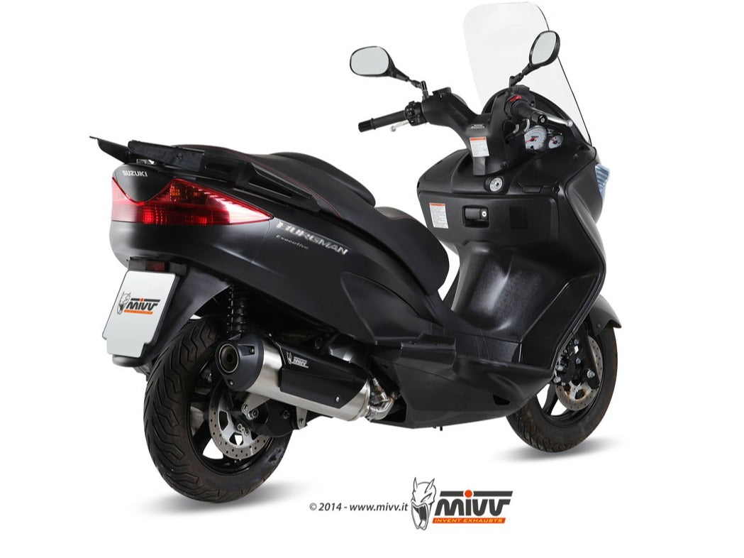 MIVV C.SU.0012 SUZUKI BURGMAN 200 ( 2007 / 15 ) Full System(Kat) Exhaust "Urban" (stainless steel; approved) – Accessories in the 2WheelsHero Motorcycle Aftermarket Accessories and Parts Online Shop