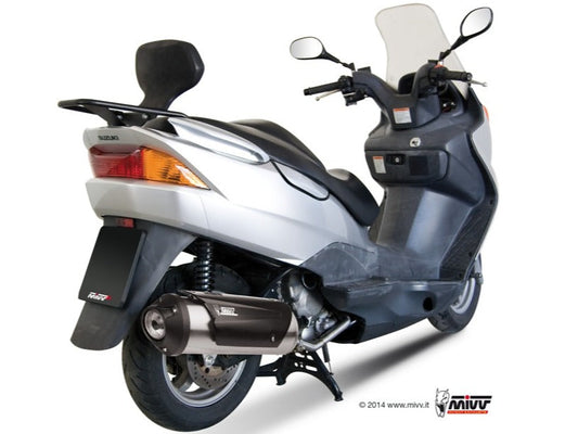 MIVV C.SU.0008 SUZUKI BURGMAN 125 / 150 ( 2002 / 06 ) Full System Exhaust "Urban" (stainless steel; not approved) – Accessories in the 2WheelsHero Motorcycle Aftermarket Accessories and Parts Online Shop