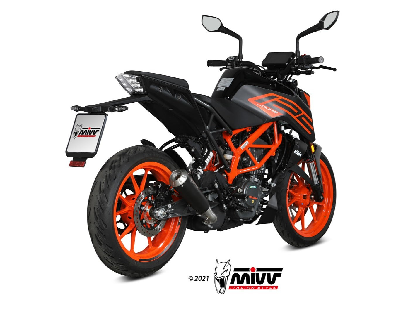 MIVV KT.025 KTM 125 / 390 DUKE ( 2021 / 23 ) Slip-on Exhaust "X-M1" ( black; approved) – Accessories in the 2WheelsHero Motorcycle Aftermarket Accessories and Parts Online Shop