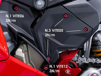 KVT99 - DBK Ducati Panigale V4/ V4S (2025+) Low Left Side Tank Panel Screws Kit – Accessories in the Motoraider Motorcycle Aftermarket Accessories and Parts Online Shop