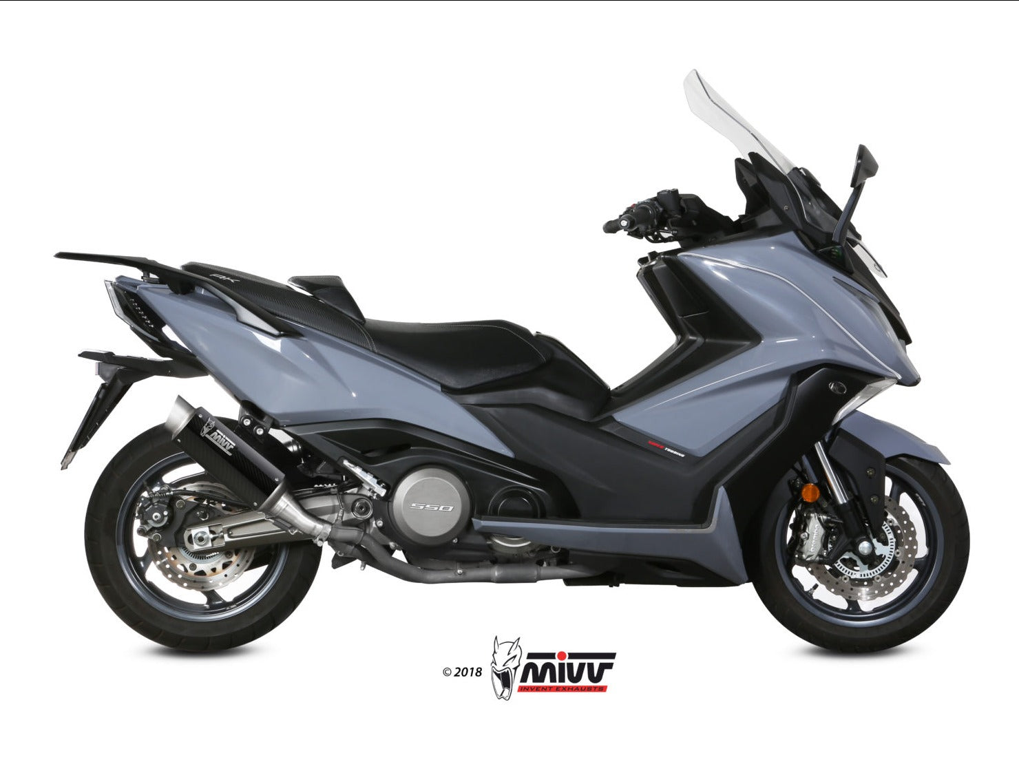 MIVV O.008 KYMCO AK 550 ( 2017 / 20 ) Slip-on Exhaust "GP Pro" (carbon; approved) – Accessories in the 2WheelsHero Motorcycle Aftermarket Accessories and Parts Online Shop