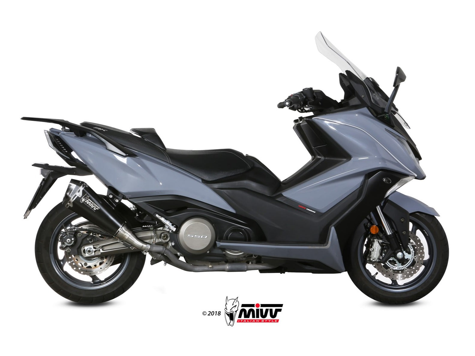 MIVV O.008 KYMCO AK 550 ( 2017 / 20 ) Slip-on Exhaust "Delta Race" (black; approved) – Accessories in the 2WheelsHero Motorcycle Aftermarket Accessories and Parts Online Shop