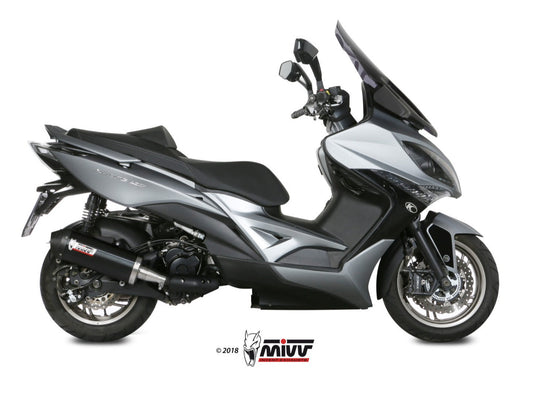 MIVV O.010 KYMCO XCITING 400i ( 2013 / 18 ) Slip-on Exhaust "Oval" (black + carbon cap; approved) – Accessories in the 2WheelsHero Motorcycle Aftermarket Accessories and Parts Online Shop