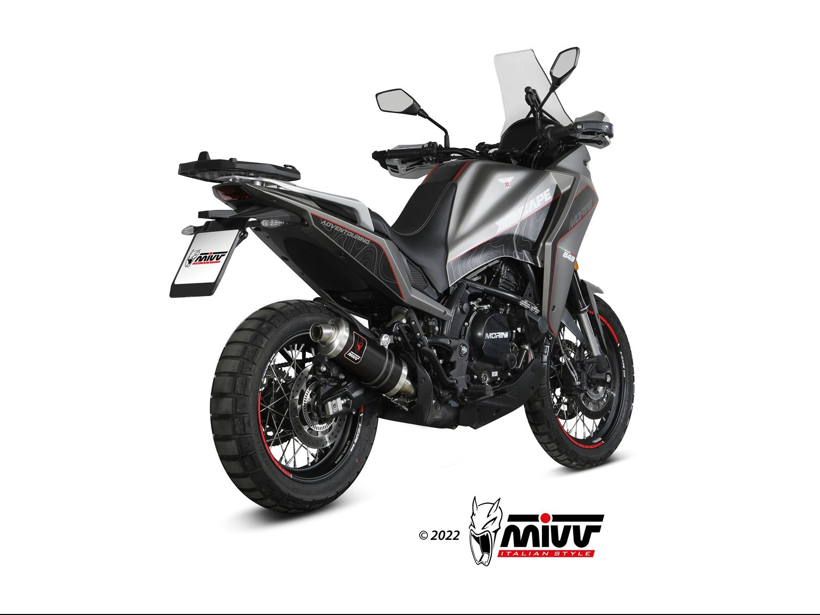 MIVV MM.001 MOTO MORINI X-CAPE ( 2021+ ) Slip-on Exhaust "Dakar" (black; approved) – Accessories in the 2WheelsHero Motorcycle Aftermarket Accessories and Parts Online Shop