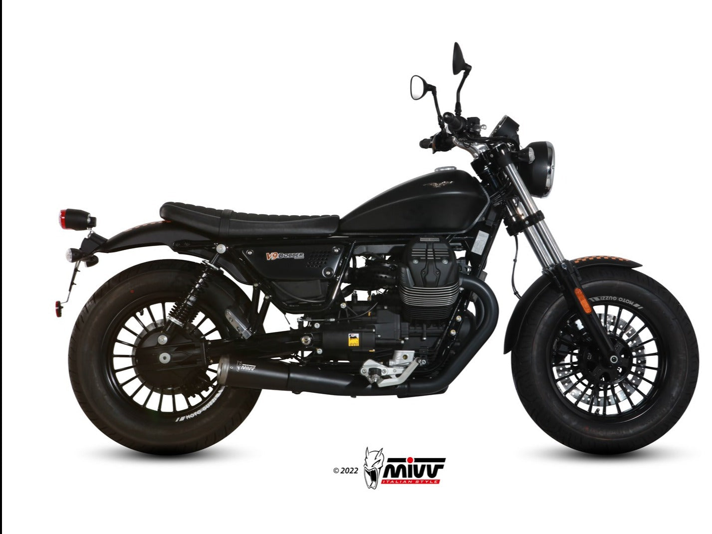 MIVV M.011 MOTO GUZZI V9 BOBBER / ROAMER ( 2016 / 20 ) Dual Slip-on Exhaust "Ghibli" (black; not approved) – Accessories in the 2WheelsHero Motorcycle Aftermarket Accessories and Parts Online Shop