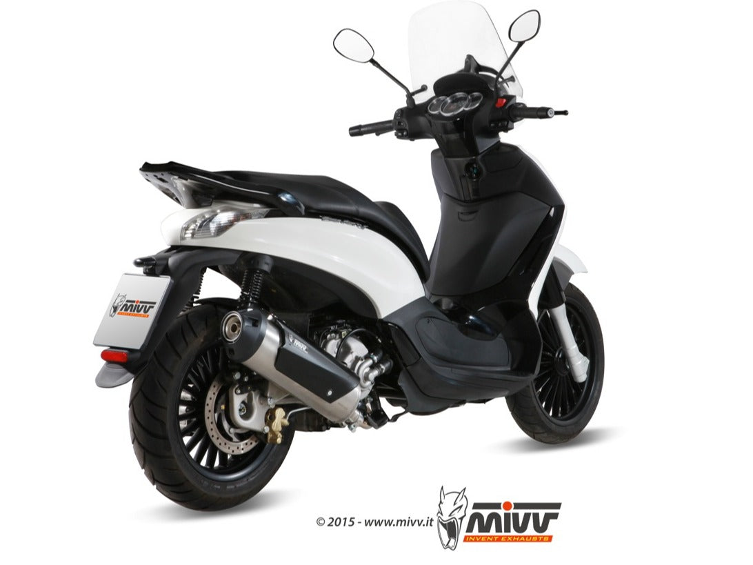 MIVV C.PG.0019 PIAGGIO BEVERLY 125 ( 2014 / 16 ) Full System(Kat) Exhaust "Urban" (stainless steel; approved) – Accessories in the 2WheelsHero Motorcycle Aftermarket Accessories and Parts Online Shop