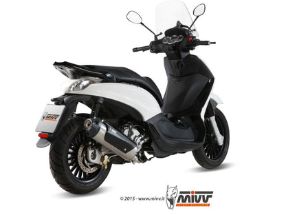 MIVV C.PG.0019 PIAGGIO BEVERLY 125 ( 2014 / 16 ) Full System(Kat) Exhaust "Urban" (stainless steel; approved) – Accessories in the 2WheelsHero Motorcycle Aftermarket Accessories and Parts Online Shop