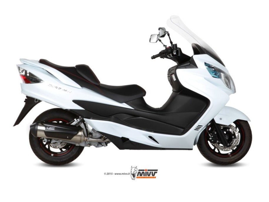 MIVV C.SU.0007 SUZUKI BURGMAN 400 ( 2006 / 16 ) Full System(Kat) Exhaust "Urban" (stainless steel; approved) – Accessories in the 2WheelsHero Motorcycle Aftermarket Accessories and Parts Online Shop