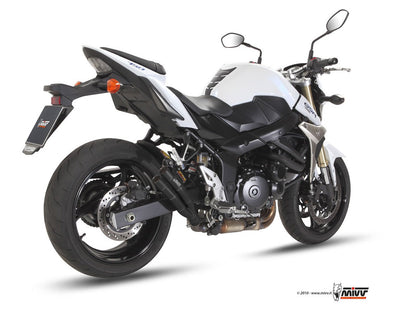 MIVV S.037 SUZUKI GSR 750 ( 2011 / 16 ) Slip-on Exhaust "Double Gun" (black; not approved) – Accessories in the 2WheelsHero Motorcycle Aftermarket Accessories and Parts Online Shop