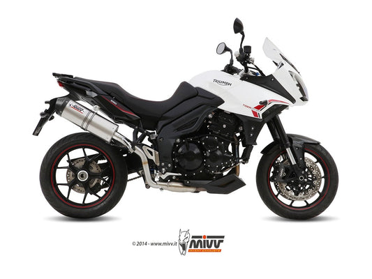 MIVV T.014 TRIUMPH TIGER 1050 ( 2013 / 16 ) Slip-on Exhaust "Oval" (titanium + carbon cap; approved) – Accessories in the 2WheelsHero Motorcycle Aftermarket Accessories and Parts Online Shop