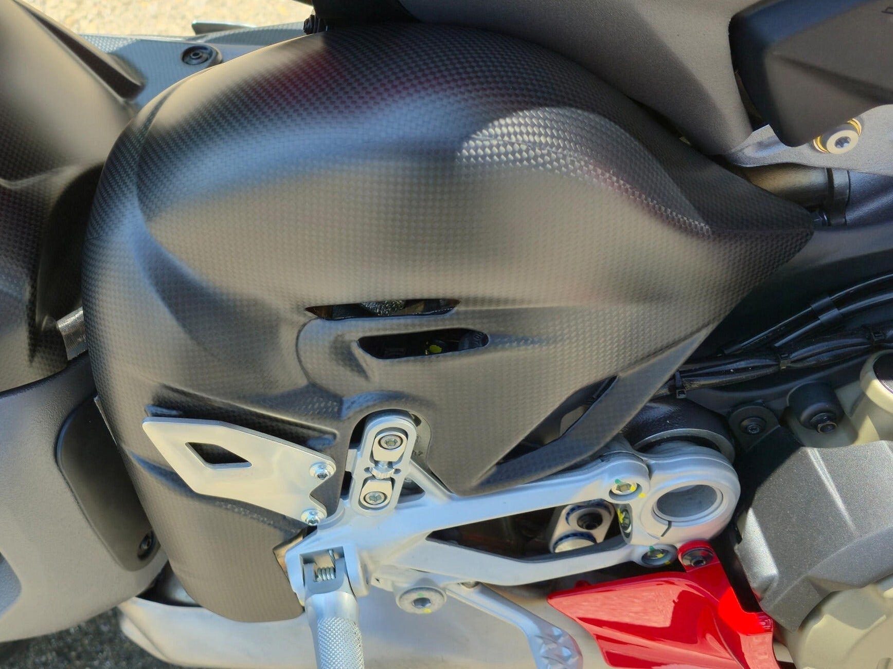 CNC RACING ZA423 Ducati Panigale V4 (2025+) Carbon Exhaust Pipes Heat Guard – Accessories in the Motoraider Motorcycle Aftermarket Accessories and Parts Online Shop