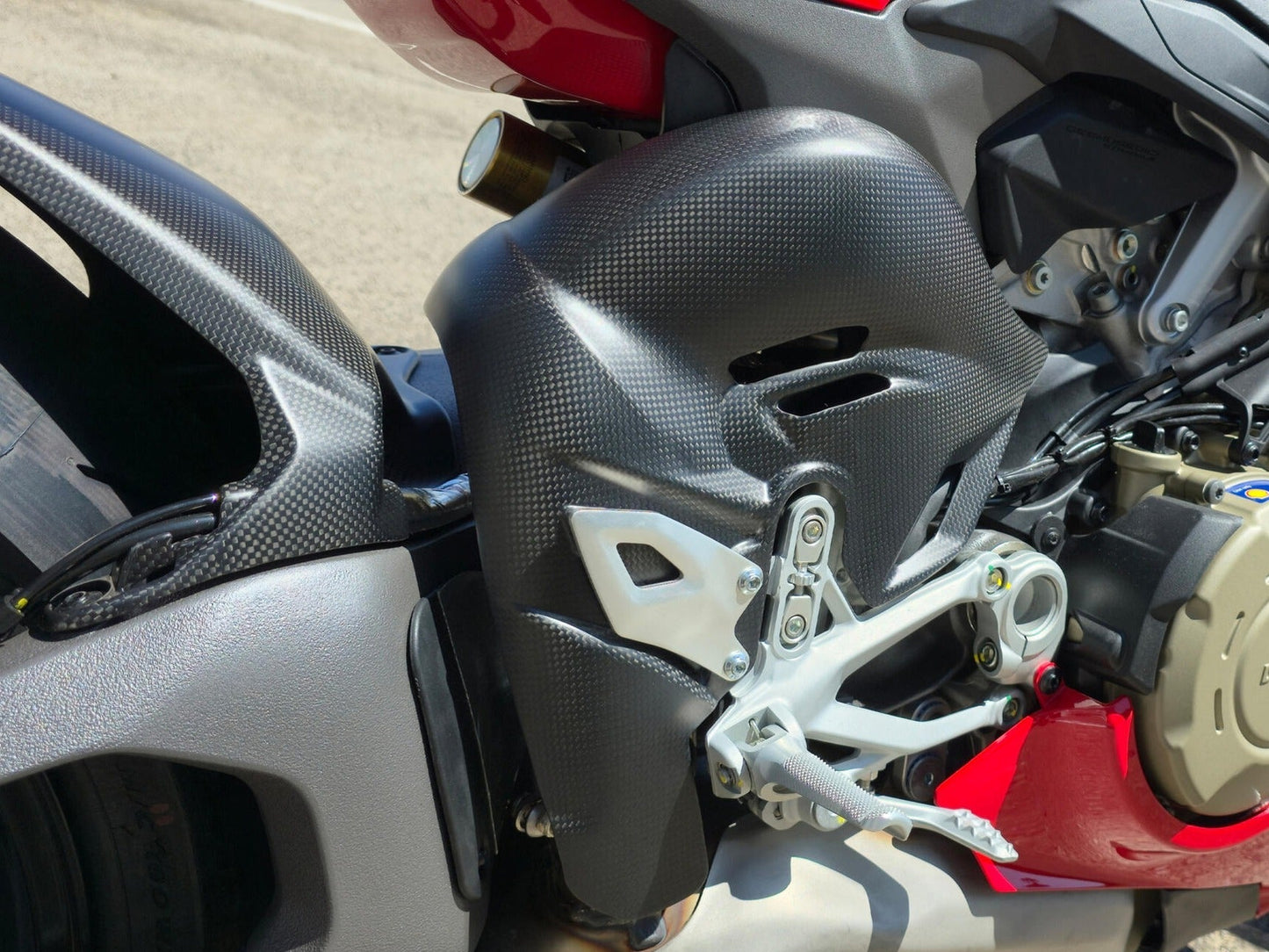 CNC RACING ZA423 Ducati Panigale V4 (2025+) Carbon Exhaust Pipes Heat Guard – Accessories in the Motoraider Motorcycle Aftermarket Accessories and Parts Online Shop