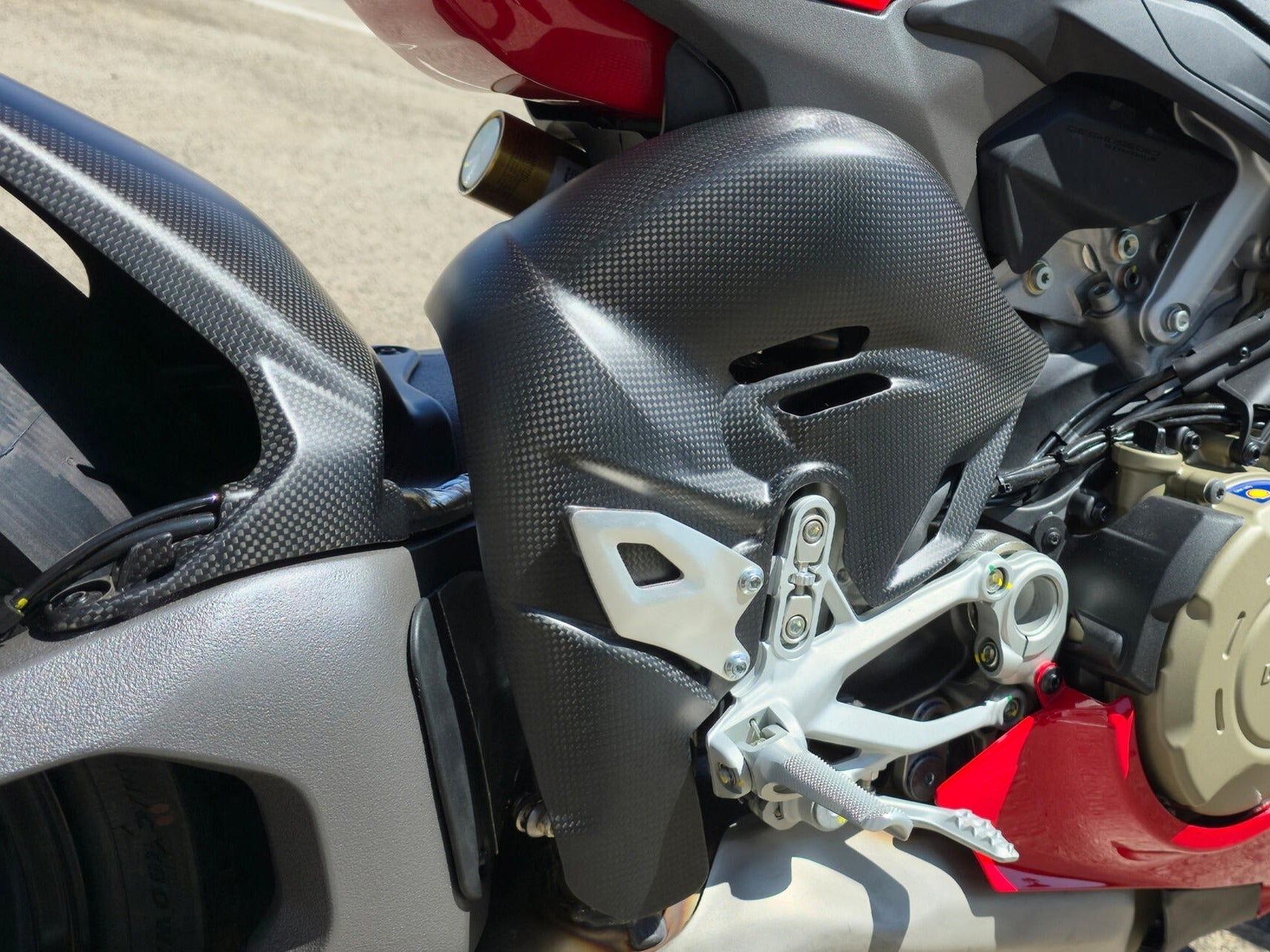 CNC RACING ZA423 Ducati Panigale V4 (2025+) Carbon Exhaust Pipes Heat Guard – Accessories in the Motoraider Motorcycle Aftermarket Accessories and Parts Online Shop