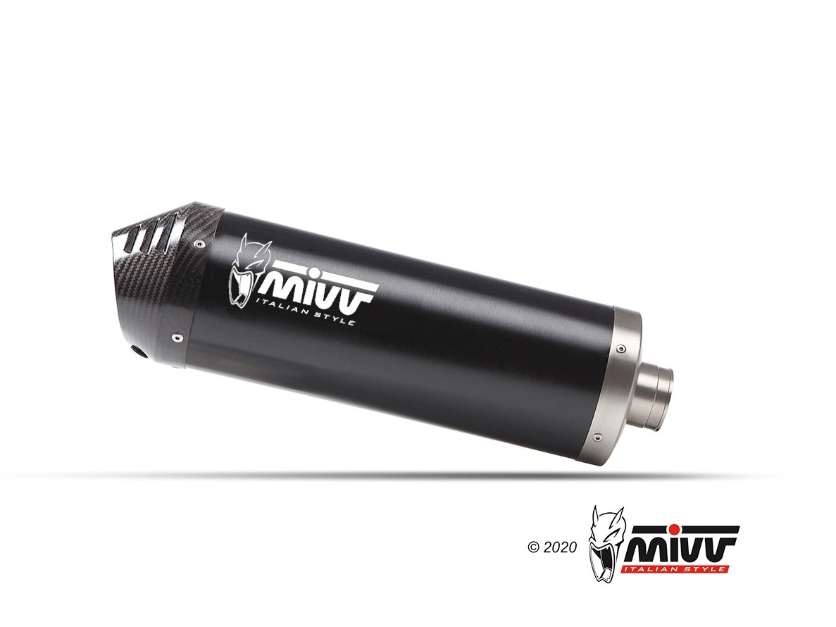 MIVV S.042 SUZUKI V-Strom 1050 ( 2020+ ) Slip-on Exhaust "Oval" (black + carbon cap; approved) – Accessories in the 2WheelsHero Motorcycle Aftermarket Accessories and Parts Online Shop