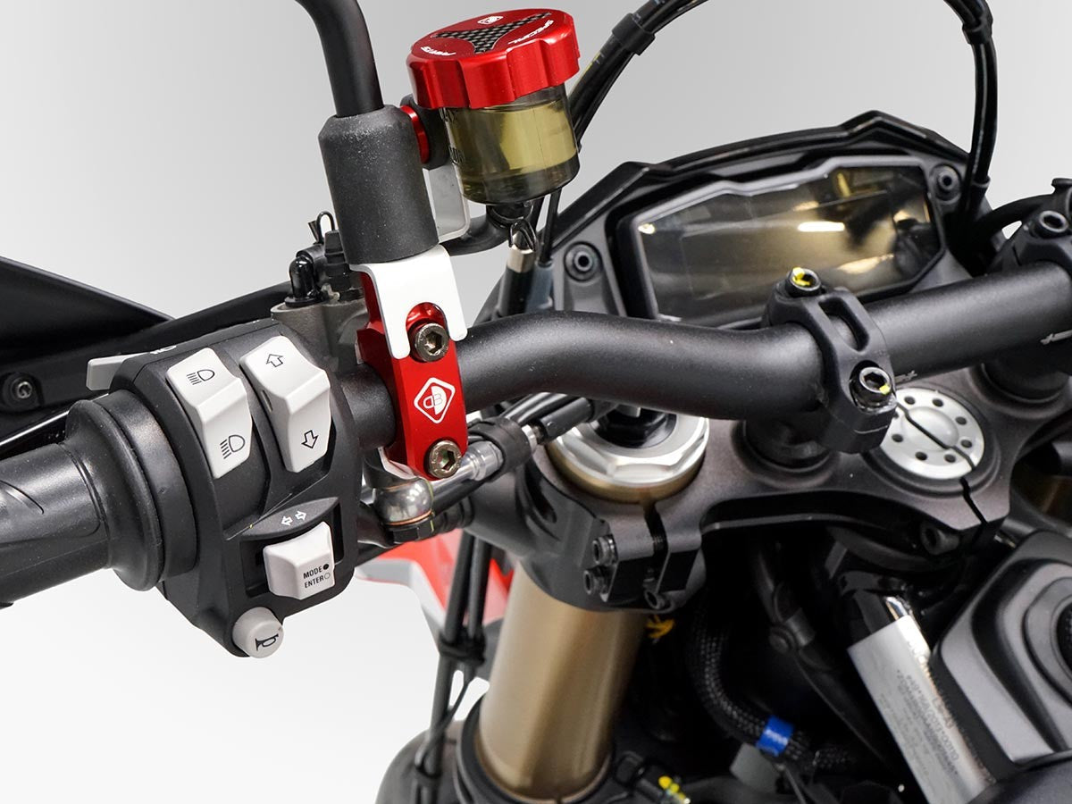 CVS04 - DUCABIKE Ducati Master Cylinder Clamp (mirror mount tread M10; left) – Accessories in the Motoraider Motorcycle Aftermarket Accessories and Parts Online Shop