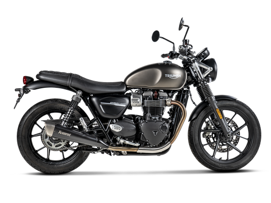 AKRAPOVIC S-T9SO2-HCQTBL Triumph Street Twin (2020+) Slip-On Exhaust (titanium) – Accessories in the 2WheelsHero Motorcycle Aftermarket Accessories and Parts Online Shop