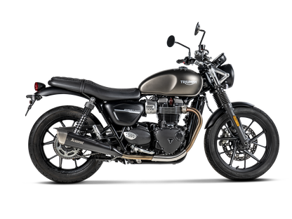 AKRAPOVIC S-T9SO2-HCQTBL Triumph Street Twin (2020+) Slip-On Exhaust (titanium) – Accessories in the 2WheelsHero Motorcycle Aftermarket Accessories and Parts Online Shop