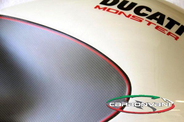 CARBONVANI Ducati Monster 696/796/1100 Carbon Side Tank Panels Kit "White" – Accessories in the 2WheelsHero Motorcycle Aftermarket Accessories and Parts Online Shop