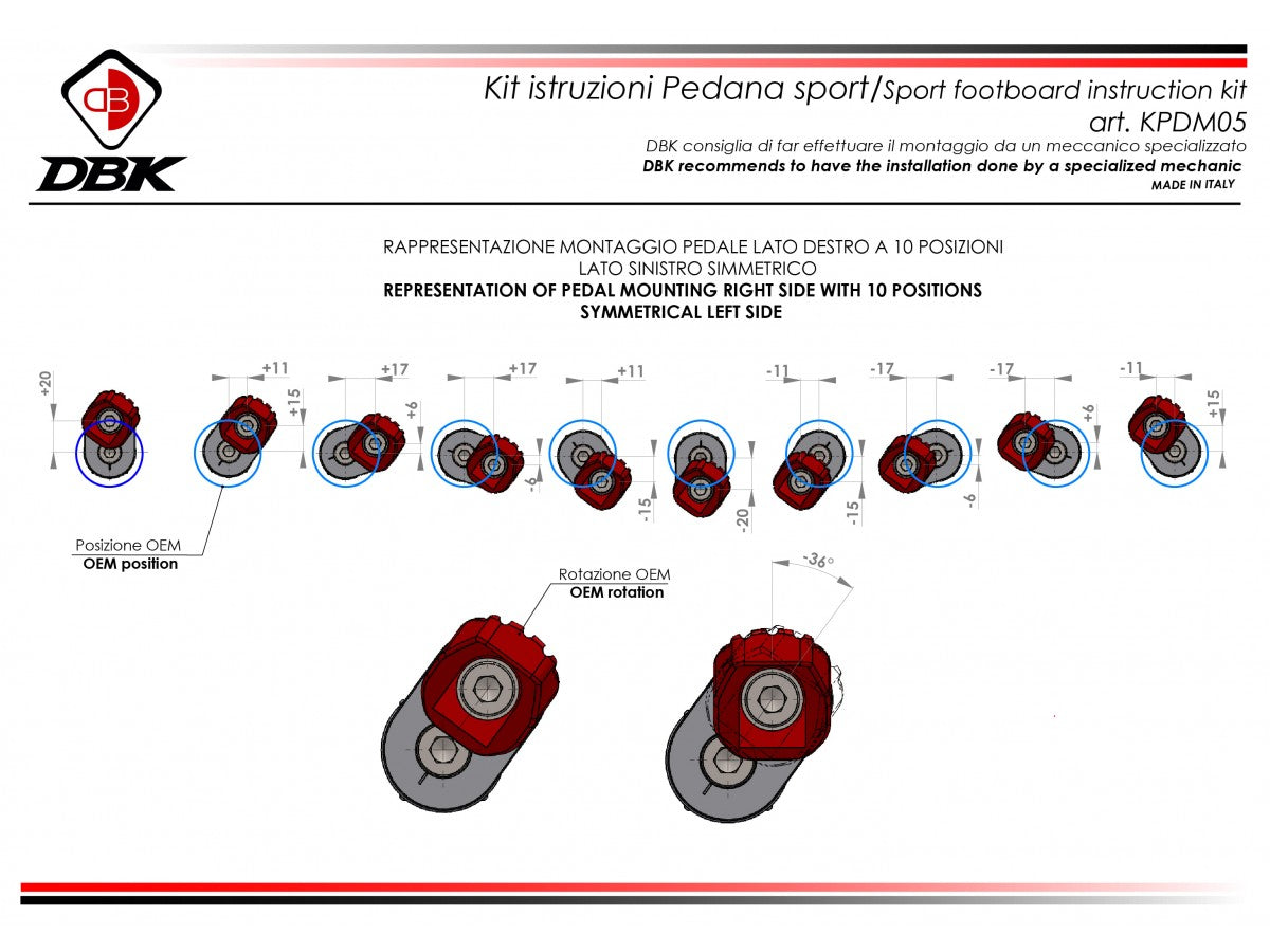 KPDM05 - DBK Ducati Adjustable Footpegs (pilot) – Accessories in the Motoraider Motorcycle Aftermarket Accessories and Parts Online Shop