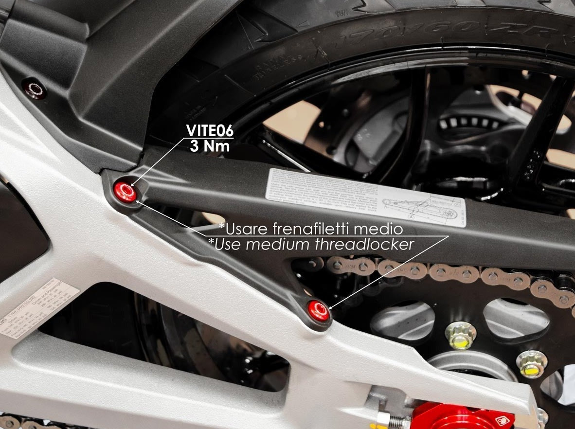 KVT07 - DUCABIKE Ducati Multistrada V4 (2021+) Chain Protection Screw Kit – Accessories in the Motoraider Motorcycle Aftermarket Accessories and Parts Online Shop