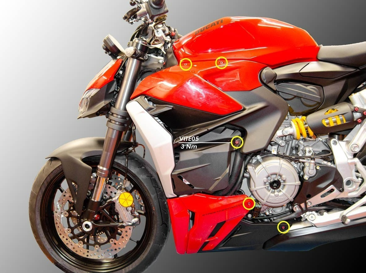 KVT23 - DUCABIKE Ducati Streetfighter V2 (2022+) Side Fairing Screws Kit – Accessories in the Motoraider Motorcycle Aftermarket Accessories and Parts Online Shop