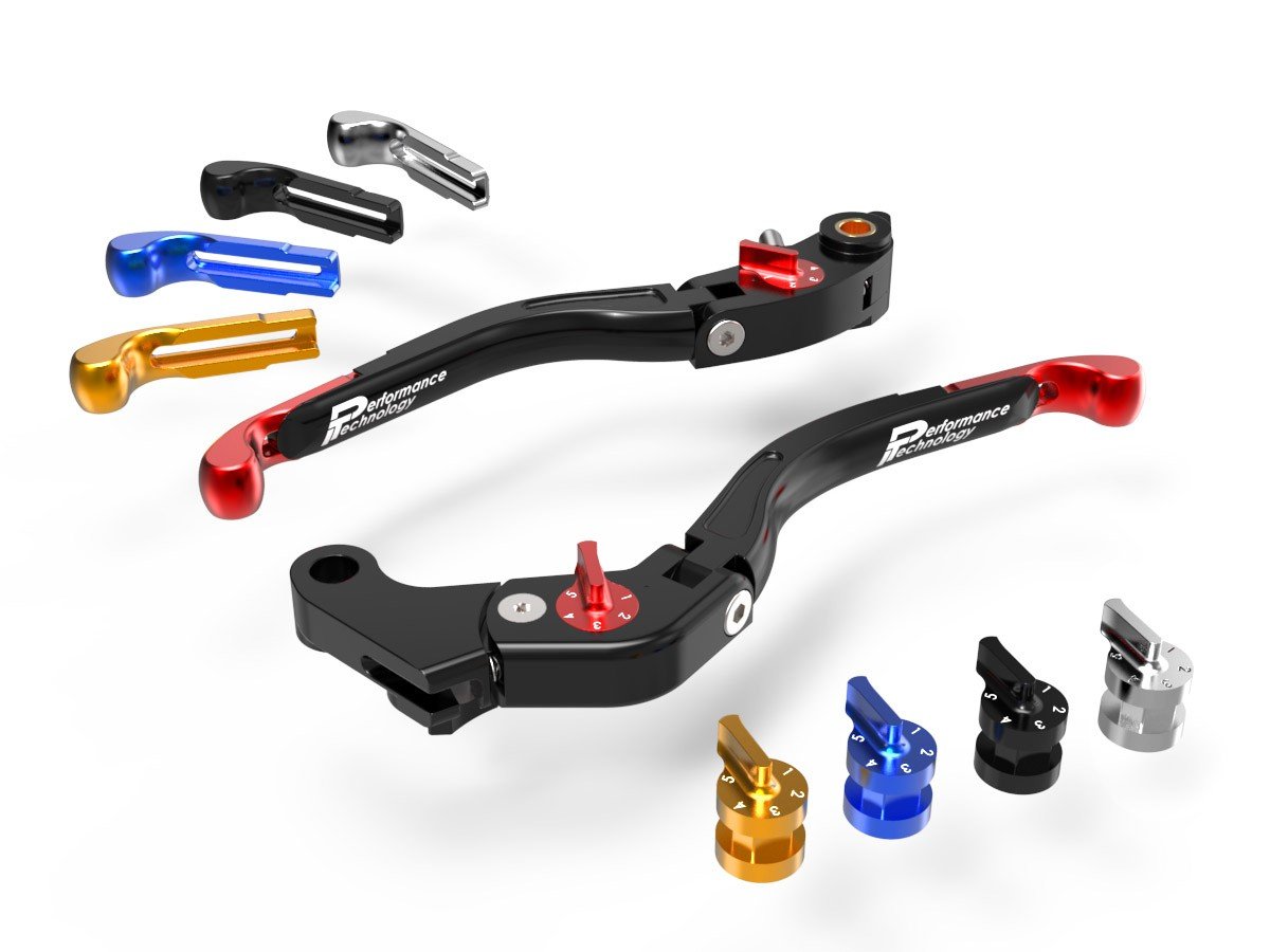 LEA06 - PERFORMANCE TECHNOLOGY Aprilia / Yamaha Adjustable Handlebar Levers "Eco GP 2" – Accessories in the Motoraider Motorcycle Aftermarket Accessories and Parts Online Shop
